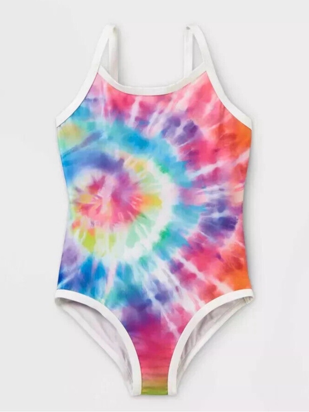Cat & Jack Tie-Dye Rainbow One-Piece Swimsuit Sz M (7/8)